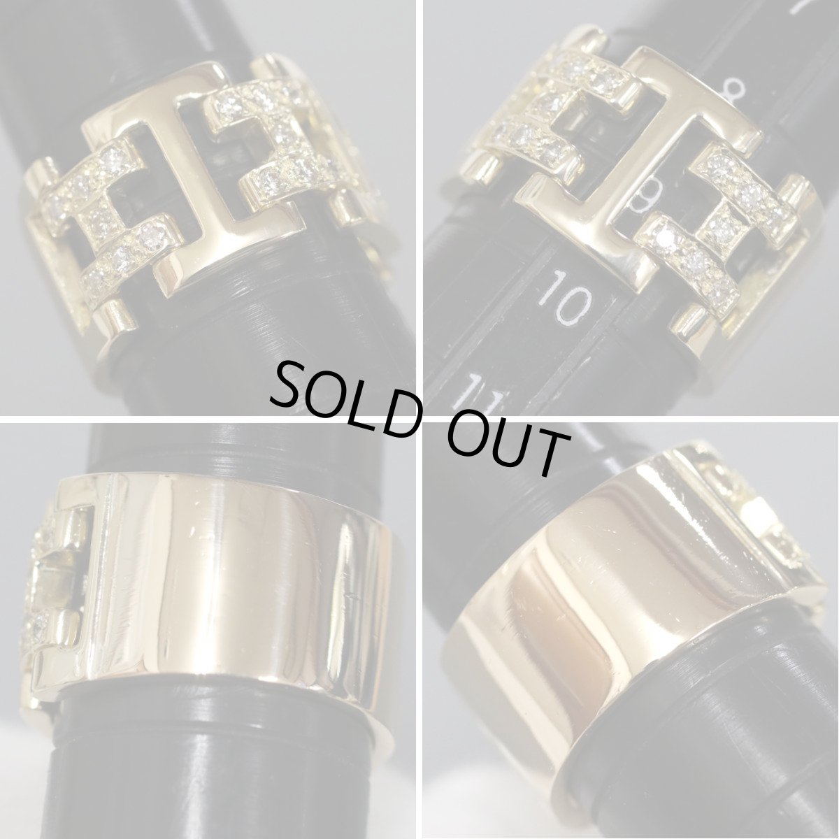 画像4: K18ダイヤモンドリング Hモチーフ 9.9g #9.5 (4)