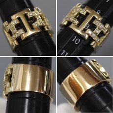 画像4: K18ダイヤモンドリング Hモチーフ 9.9g #9.5 (4)