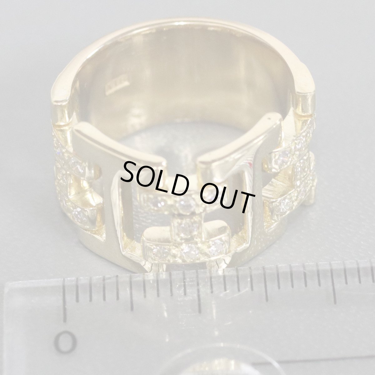 画像8: K18ダイヤモンドリング Hモチーフ 9.9g #9.5 (8)