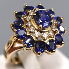 画像1: K18サファイアダイヤモンドリング S3.74 S1.41 D0.35 13.7g #14 (1)