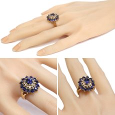 画像10: K18サファイアダイヤモンドリング S3.74 S1.41 D0.35 13.7g #14 (10)