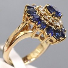 画像3: K18サファイアダイヤモンドリング S3.74 S1.41 D0.35 13.7g #14 (3)