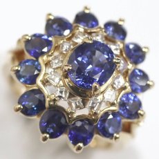 画像4: K18サファイアダイヤモンドリング S3.74 S1.41 D0.35 13.7g #14 (4)