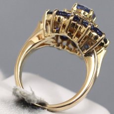 画像5: K18サファイアダイヤモンドリング S3.74 S1.41 D0.35 13.7g #14 (5)