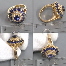 画像9: K18サファイアダイヤモンドリング S3.74 S1.41 D0.35 13.7g #14 (9)