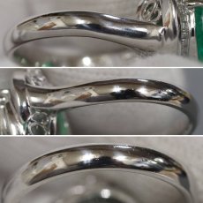 画像6: Pt900エメラルドダイヤモンドリング E2.96 D0.64 10.6g #12.5 (6)