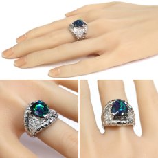 画像10: Pt900ブラックオパールダイヤモンドリング BkO4.02 D0.38 22.7g #16 (10)