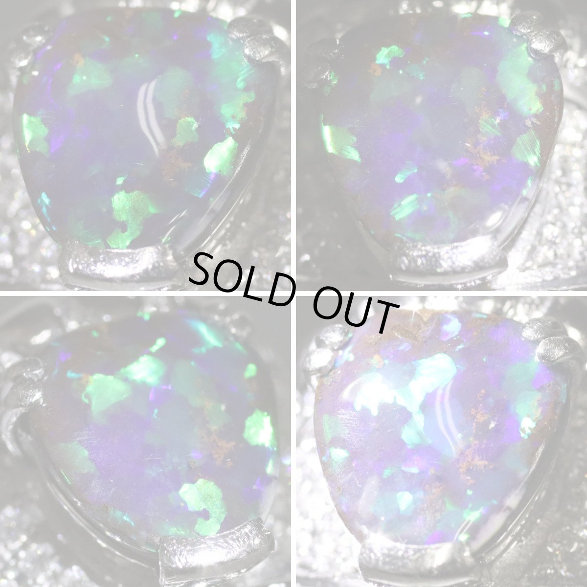 画像4: Pt900ブラックオパールダイヤモンドリング BkO4.02 D0.38 22.7g #16 (4)