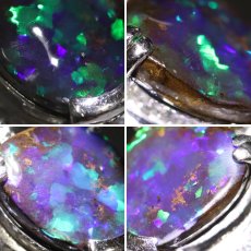 画像5: Pt900ブラックオパールダイヤモンドリング BkO4.02 D0.38 22.7g #16 (5)