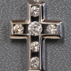 画像4: ヴァンドーム K18WGダイヤモンドネックレス クロスモチーフ D0.32 4.3g 43cm (4)
