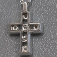画像5: ヴァンドーム K18WGダイヤモンドネックレス クロスモチーフ D0.32 4.3g 43cm (5)