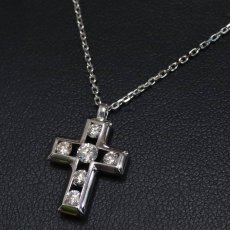 画像7: ヴァンドーム K18WGダイヤモンドネックレス クロスモチーフ D0.32 4.3g 43cm (7)