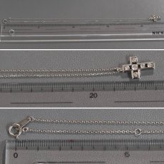 画像9: ヴァンドーム K18WGダイヤモンドネックレス クロスモチーフ D0.32 4.3g 43cm (9)