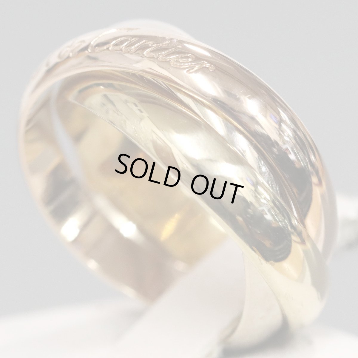 画像2: カルティエ 750トリニティリング 7.2g #8(#49)内箱 保証書 イエローゴールド ホワイトゴールド ピンクゴールド (2)