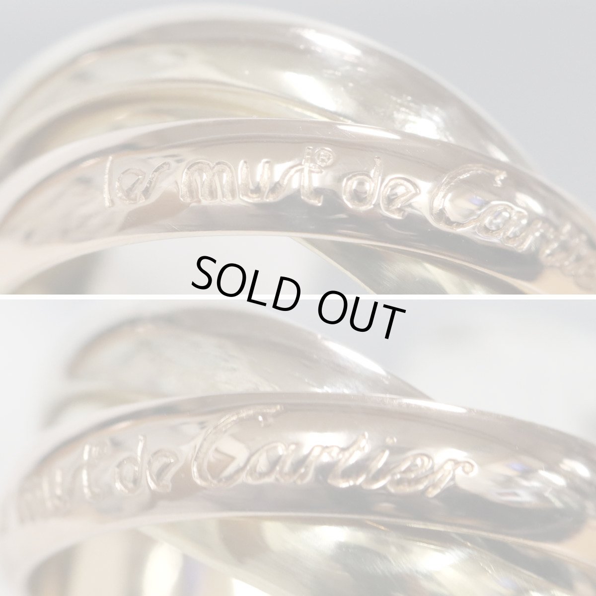 画像3: カルティエ 750トリニティリング 7.2g #8(#49)内箱 保証書 イエローゴールド ホワイトゴールド ピンクゴールド (3)