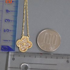 画像10: K18/750ダイヤモンドネックレス クローバーモチーフ D0.41 4.3g 40cm (10)