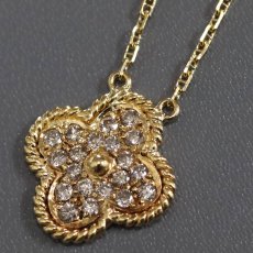画像3: K18/750ダイヤモンドネックレス クローバーモチーフ D0.41 4.3g 40cm (3)