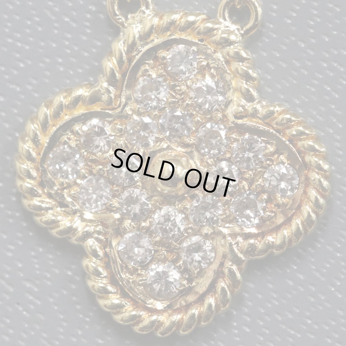 画像4: K18/750ダイヤモンドネックレス クローバーモチーフ D0.41 4.3g 40cm イエローゴールド 花 (4)