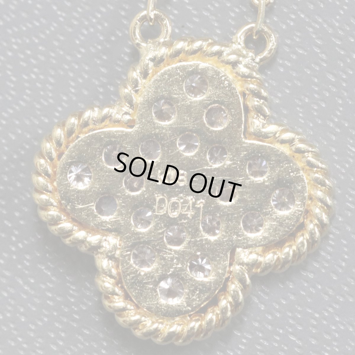 画像5: K18/750ダイヤモンドネックレス クローバーモチーフ D0.41 4.3g 40cm イエローゴールド 花 (5)