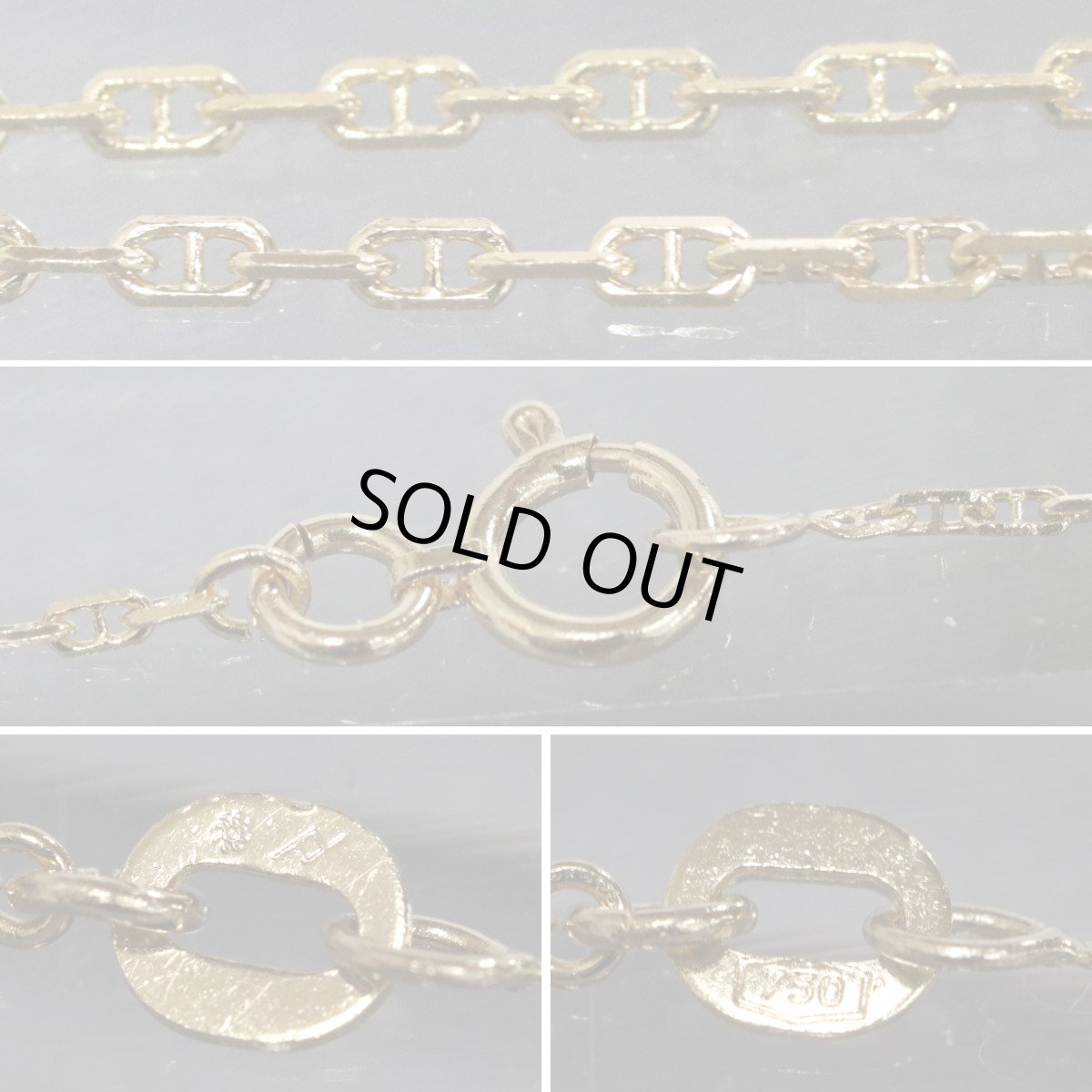 画像8: K18/750ダイヤモンドネックレス クローバーモチーフ D0.41 4.3g 40cm イエローゴールド 花 (8)