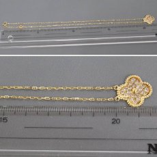 画像9: K18/750ダイヤモンドネックレス クローバーモチーフ D0.41 4.3g 40cm (9)