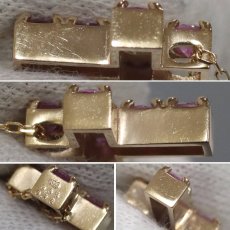 画像5: K18ピンクサファイアダイヤモンドネックレス クロスモチーフ PS0.65 D0.15 2.8g AJ付45cm (5)