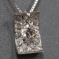 画像1: K18WGダイヤモンドネックレス D0.329 D0.50 3.0g AJ付44cm (1)