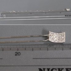 画像9: K18WGダイヤモンドネックレス D0.329 D0.50 3.0g AJ付44cm (9)