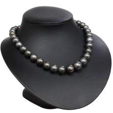 画像1: 南洋ブラックパールネックレス SILVER925金具 10.3-15.0mm 41cm (1)