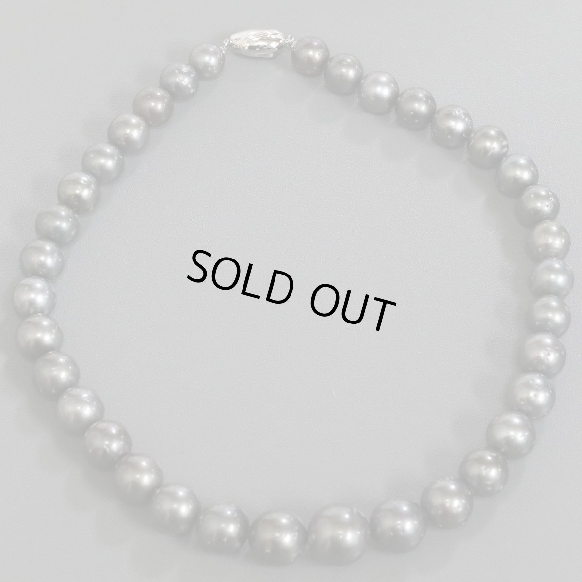 画像2: 南洋ブラックパールネックレス SILVER925金具 10.3-15.0mm 41cm (2)