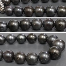 画像5: 南洋ブラックパールネックレス SILVER925金具 10.3-15.0mm 41cm (5)