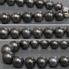 画像6: 南洋ブラックパールネックレス SILVER925金具 10.3-15.0mm 41cm (6)