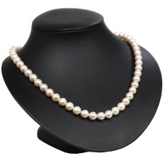 画像1: パールネックレス シルバー金具 8.6-8.8mm 49cm (1)