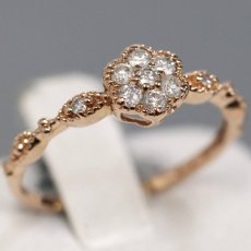 画像1: K10PGダイヤモンドリング D0.18 1.0g #8 (1)