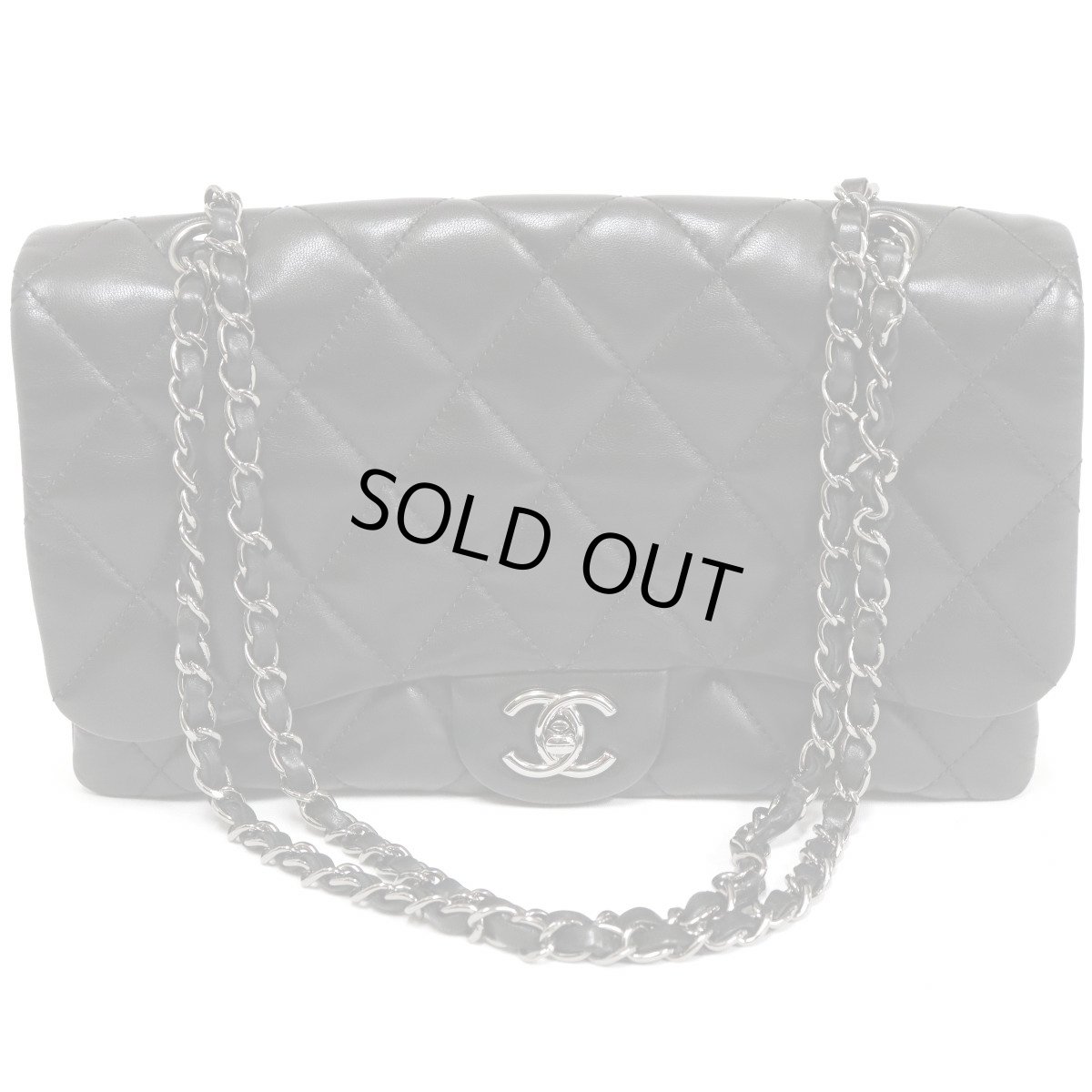 画像1: マトラッセ28 ラムスキン シングルフラップ Wチェーン シルバー金具(A68055)ギャランティ付 (1)