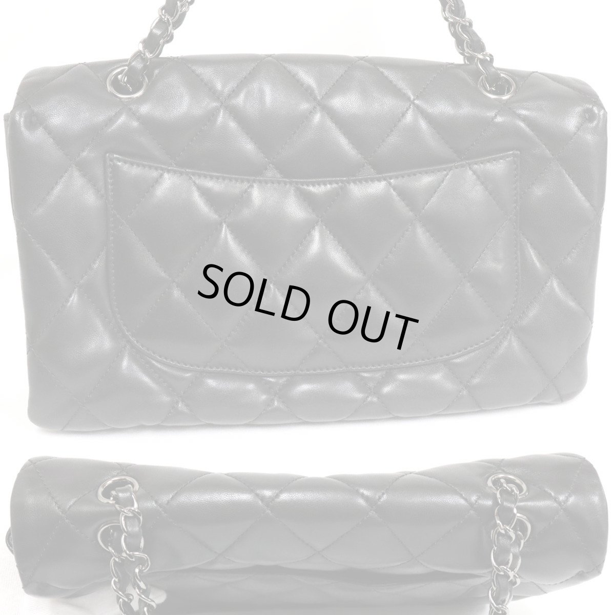 画像2: マトラッセ28 ラムスキン シングルフラップ Wチェーン シルバー金具(A68055)ギャランティ付 (2)