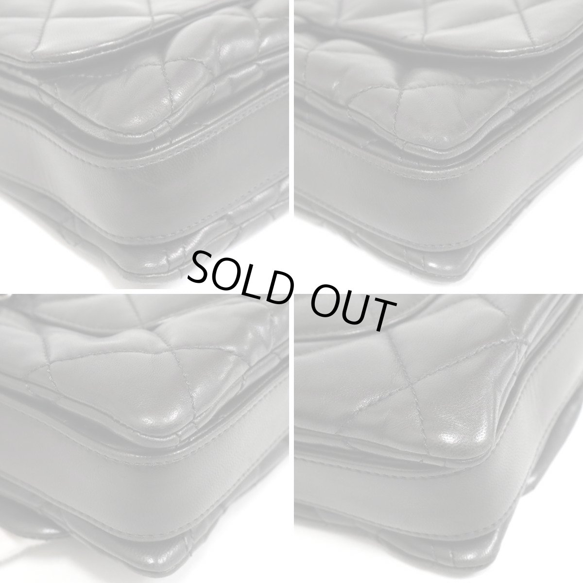 画像5: マトラッセ28 ラムスキン シングルフラップ Wチェーン シルバー金具(A68055)ギャランティ付 (5)