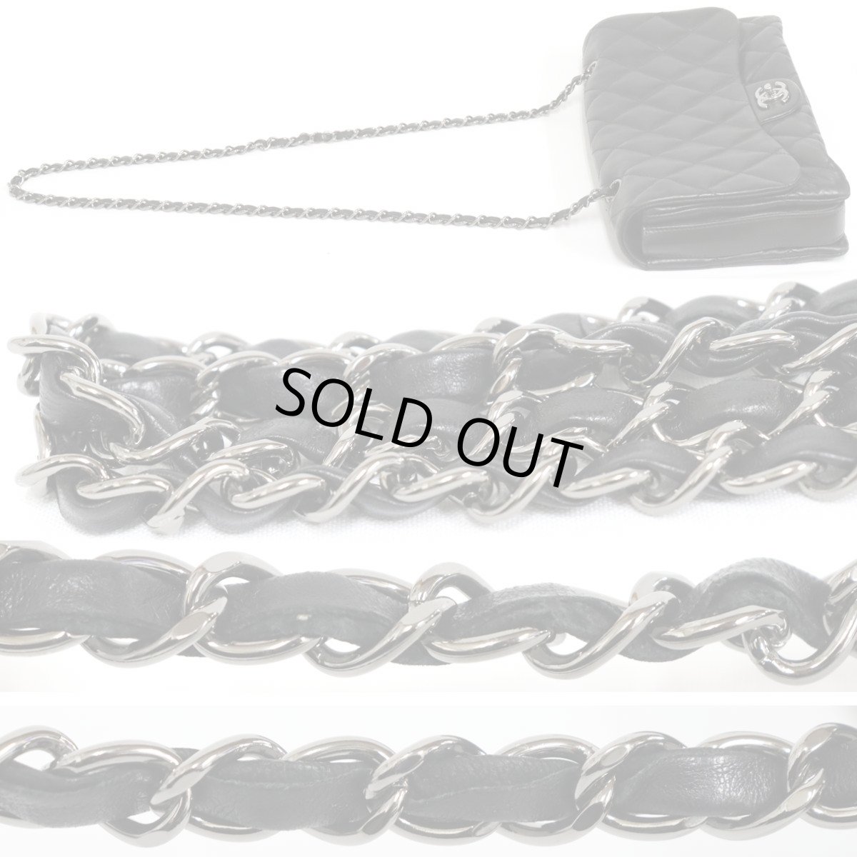 画像6: マトラッセ28 ラムスキン シングルフラップ Wチェーン シルバー金具(A68055)ギャランティ付 (6)