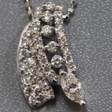 画像4: K18WGダイヤモンドペンダント D0.80 5.2g AJ付44cm (4)