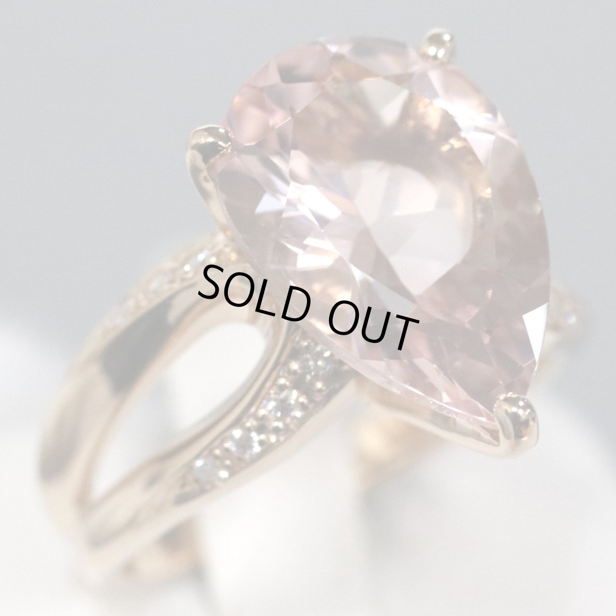 画像1: K18PGモルガナイトダイヤモンドリング M5.22 D0.11 7.3g #13 ソーティング (1)