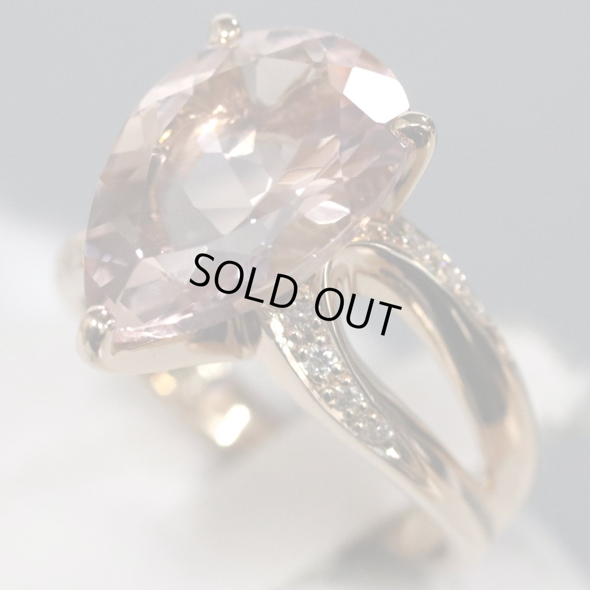 画像2: K18PGモルガナイトダイヤモンドリング M5.22 D0.11 7.3g #13 ソーティング (2)