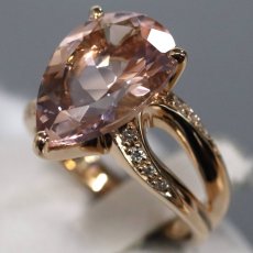 画像2: K18PGモルガナイトダイヤモンドリング M5.22 D0.11 7.3g #13 ソーティング (2)