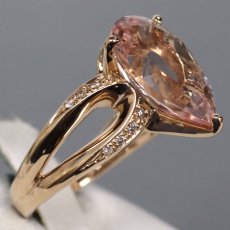 画像3: K18PGモルガナイトダイヤモンドリング M5.22 D0.11 7.3g #13 ソーティング (3)