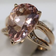 画像4: K18PGモルガナイトダイヤモンドリング M5.22 D0.11 7.3g #13 ソーティング (4)