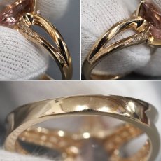 画像6: K18PGモルガナイトダイヤモンドリング M5.22 D0.11 7.3g #13 ソーティング (6)