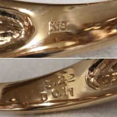 画像7: K18PGモルガナイトダイヤモンドリング M5.22 D0.11 7.3g #13 ソーティング (7)