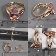 画像8: K18PGモルガナイトダイヤモンドリング M5.22 D0.11 7.3g #13 ソーティング (8)