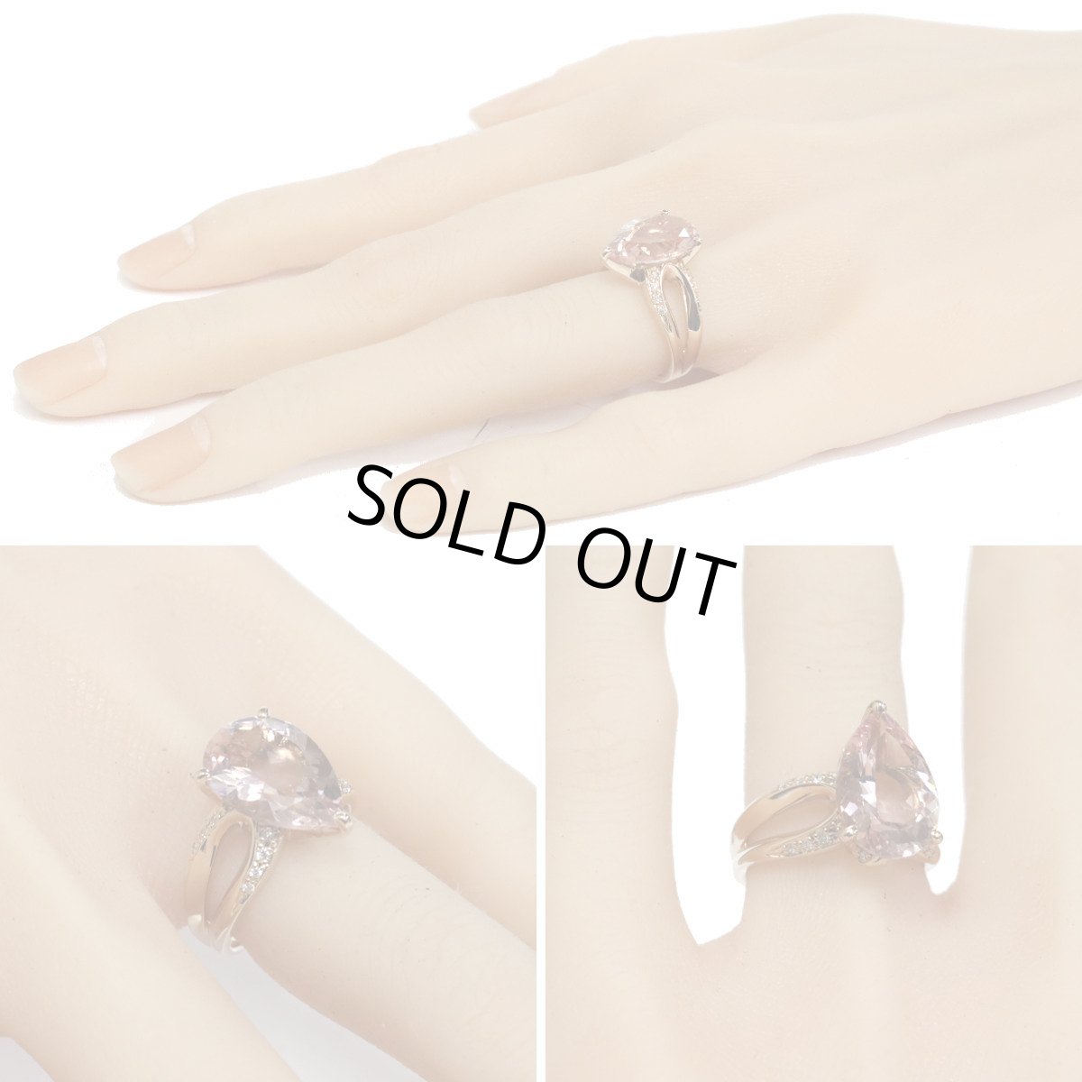 画像9: K18PGモルガナイトダイヤモンドリング M5.22 D0.11 7.3g #13 ソーティング (9)