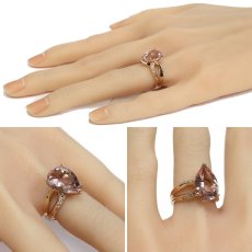 画像9: K18PGモルガナイトダイヤモンドリング M5.22 D0.11 7.3g #13 ソーティング (9)