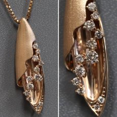 画像4: K18PGダイヤモンドペンダント D0.32 7.1g AJ付45cm (4)